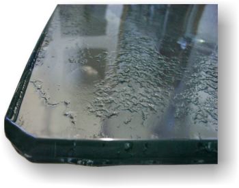 Detail Schmezglasplatte